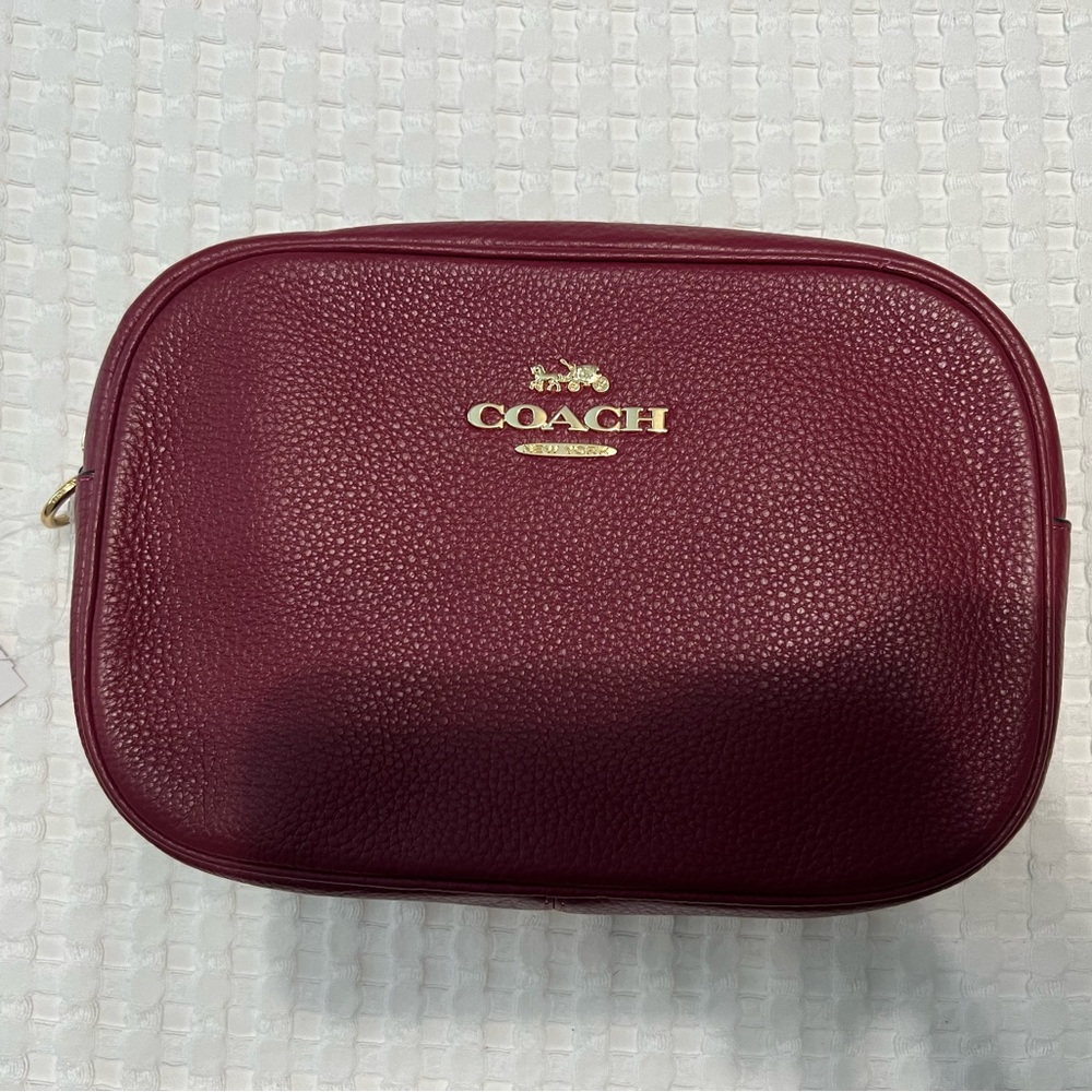 New Coach black cherry crossbody Jaime camera leather bag
